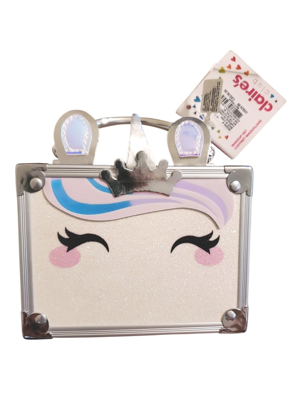 Claire's Club Unicorn Mini Makeup Set Lock Box